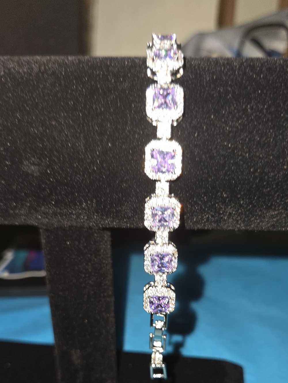 White Gold Plated Bracelet with Clear Gemstones